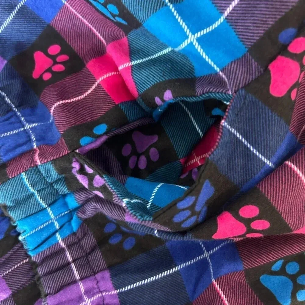 Animal Rescue Site Paw Print Flannel Pajama Bottoms Size Large NWT